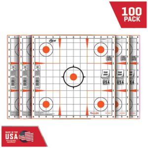 Allen EZ Aim Paper Targets 12" Peel Away Grid Orange and White 100 Pack